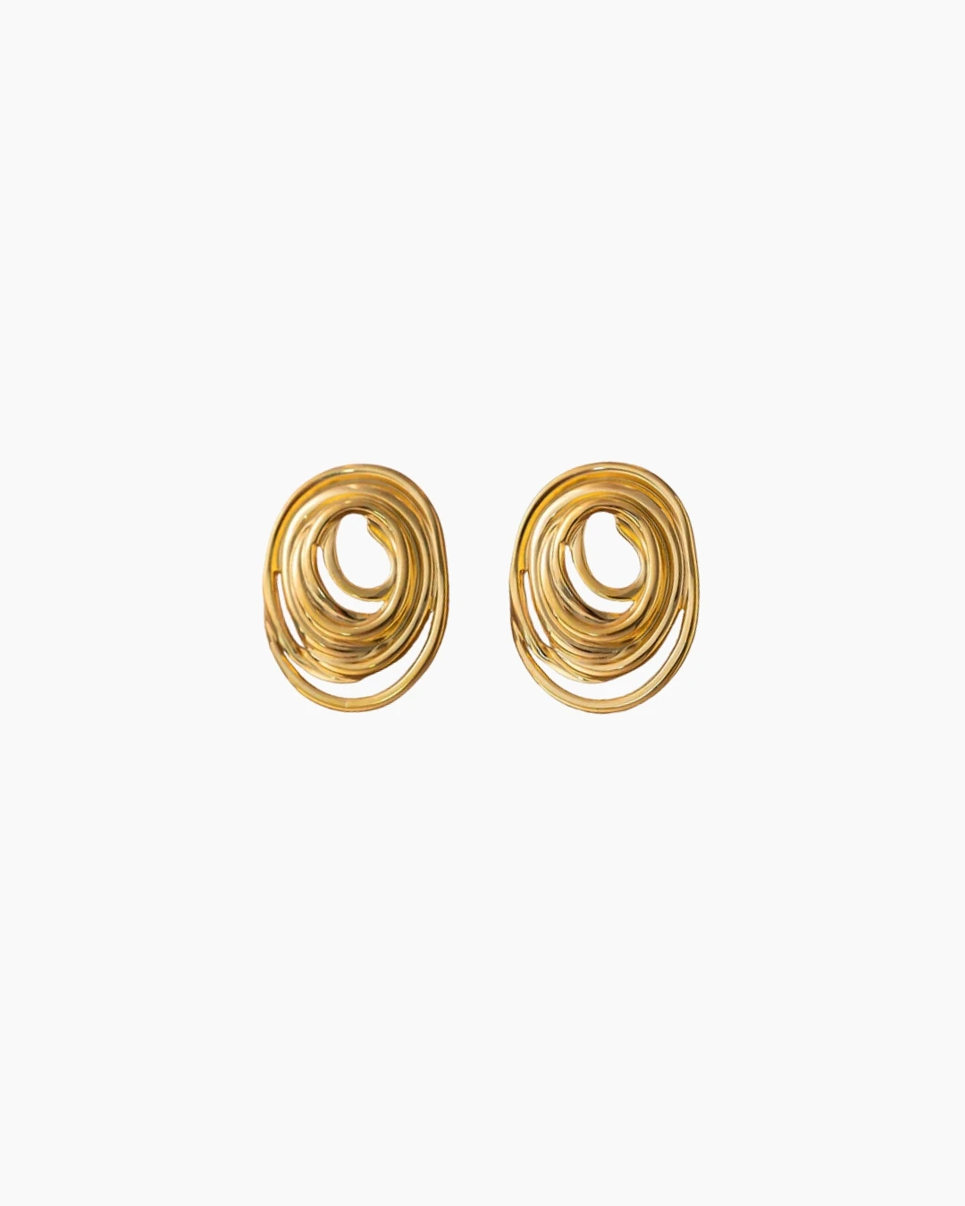 Gold earrings simple hero shot